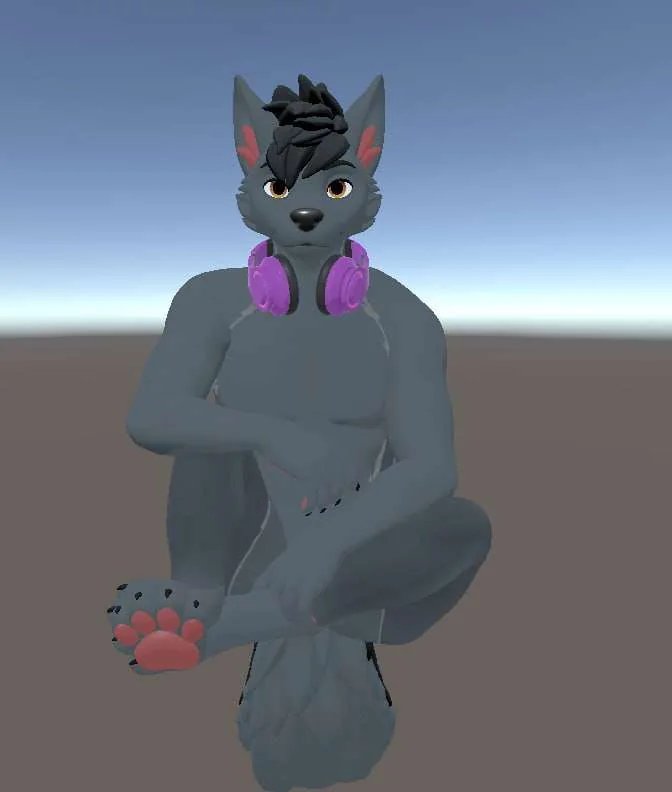 Back of Jacob Wolfblitzer avatar wearing custom hoodie