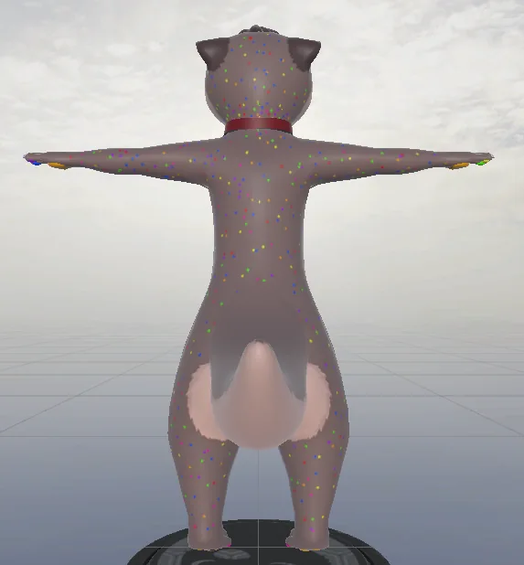 Ottie the Otter avatar rear T-pose