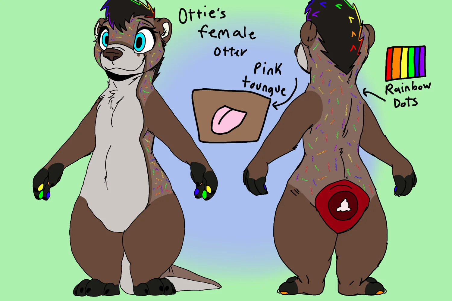 Ottie the Otter character reference sheet