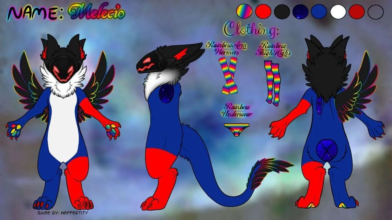 Protofloof or Protodragon character reference sheet