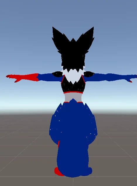 Protofloof back view in Unity