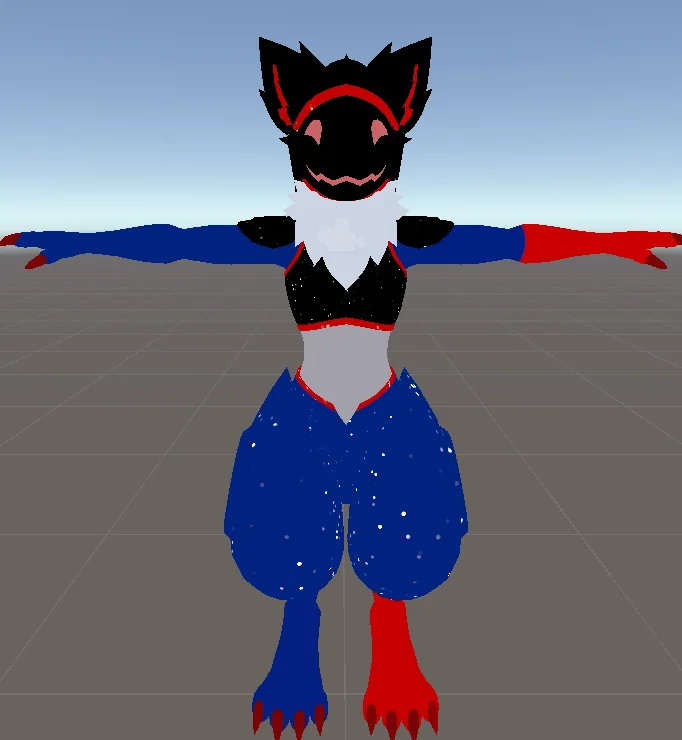 Protofloof front view in Unity